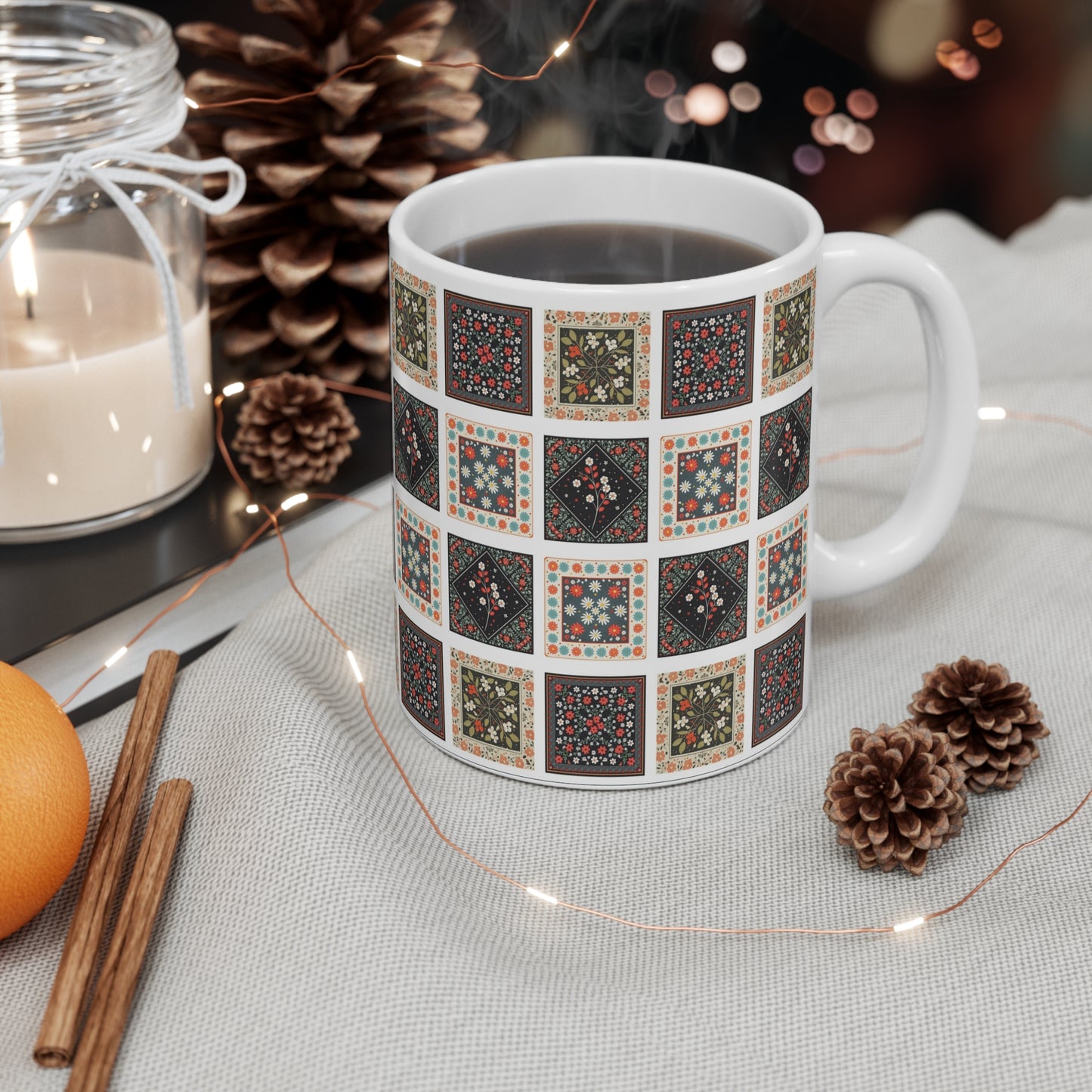 WHITE Mosaic. Mug 11oz
