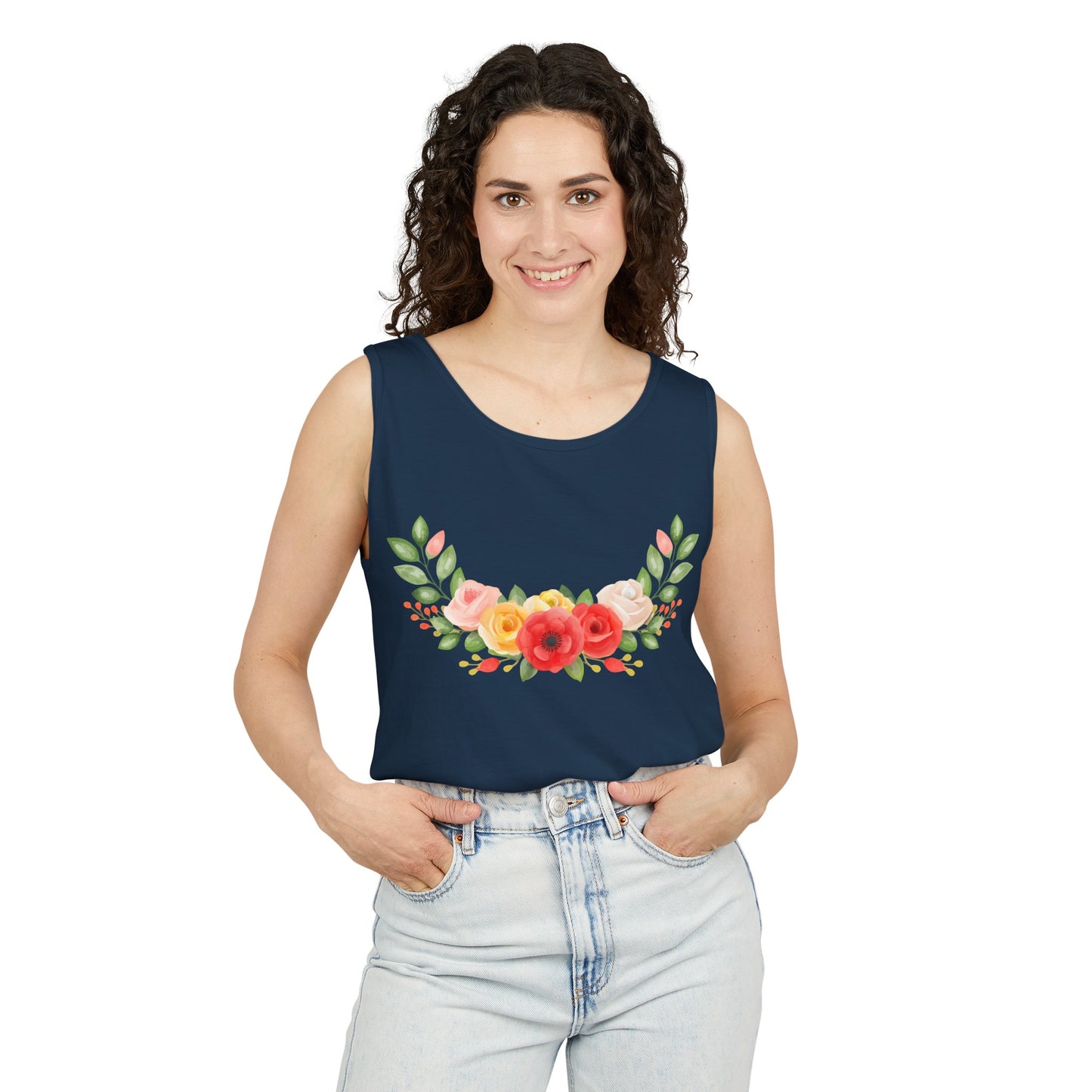 Flower Collections Unisex Garment-Dyed Tank Top
