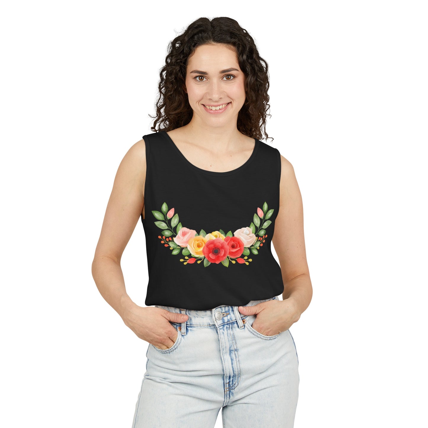 Flower Collections Unisex Garment-Dyed Tank Top
