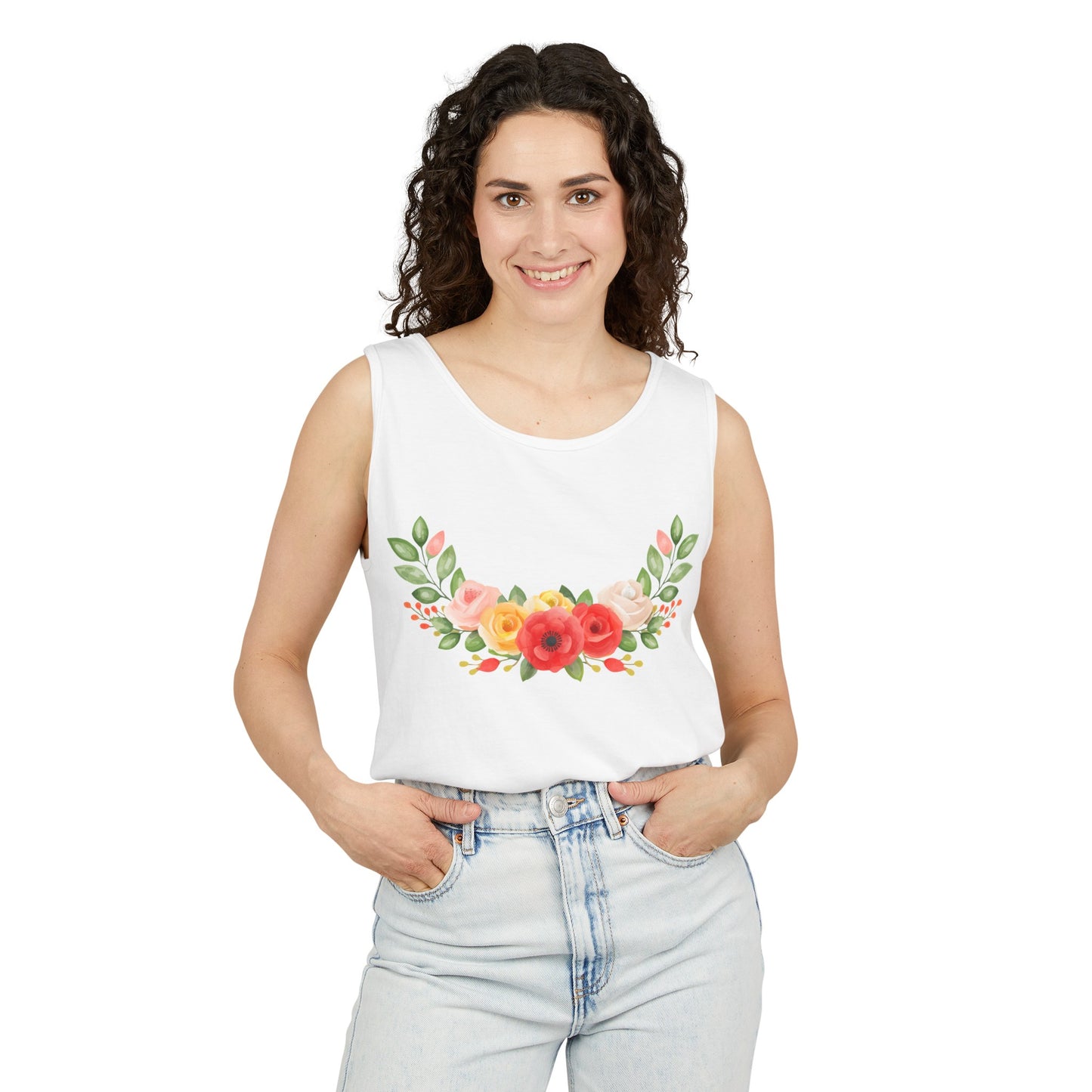 Flower Collections Unisex Garment-Dyed Tank Top
