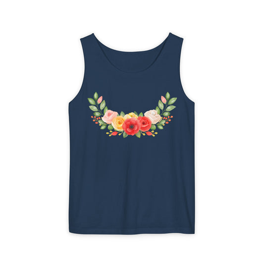 Flower Collections Unisex Garment-Dyed Tank Top