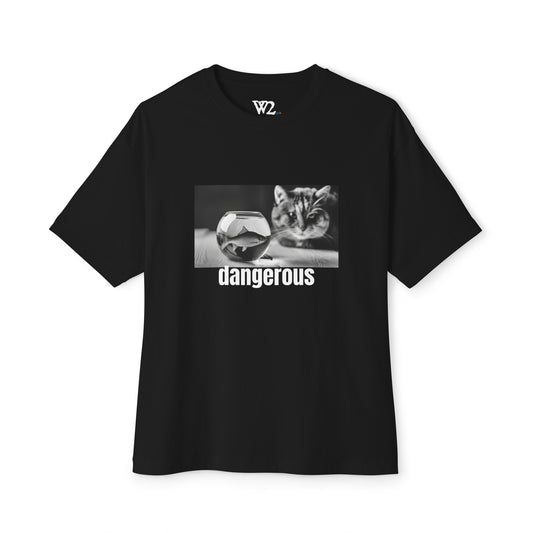 Dangerous. Cat Collection. Unisex Oversized Boxy Tee