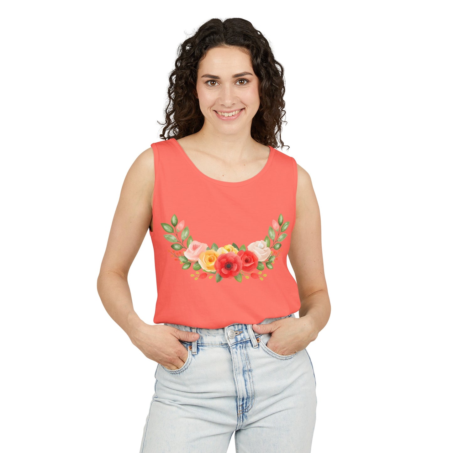 Flower Collections Unisex Garment-Dyed Tank Top